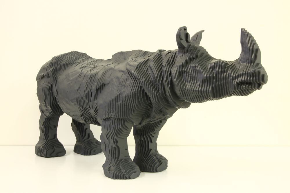 Sculptures, statuettes et miniatures - Sculpture Le Rhinocéros strates - MICHEL AUDIARD