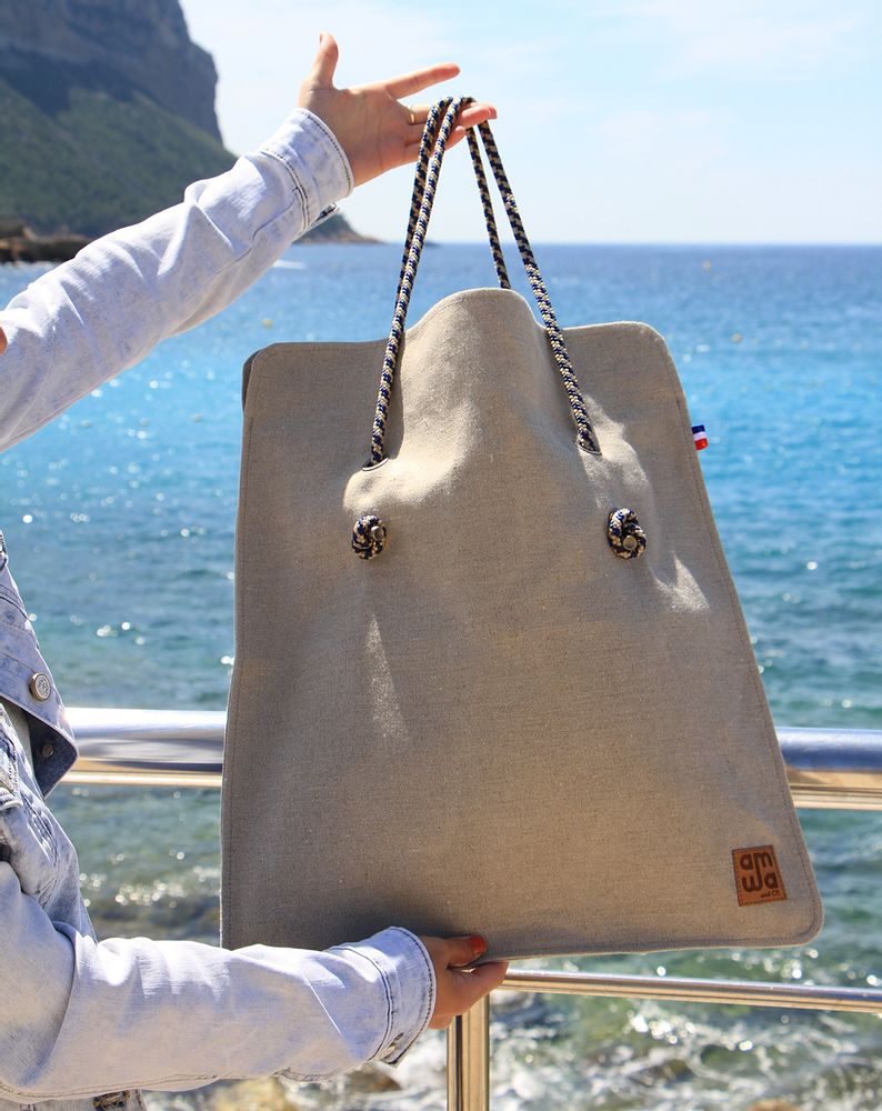 Bags and totes - LINEN CANVAS BAG LENA - AMWA AND CO