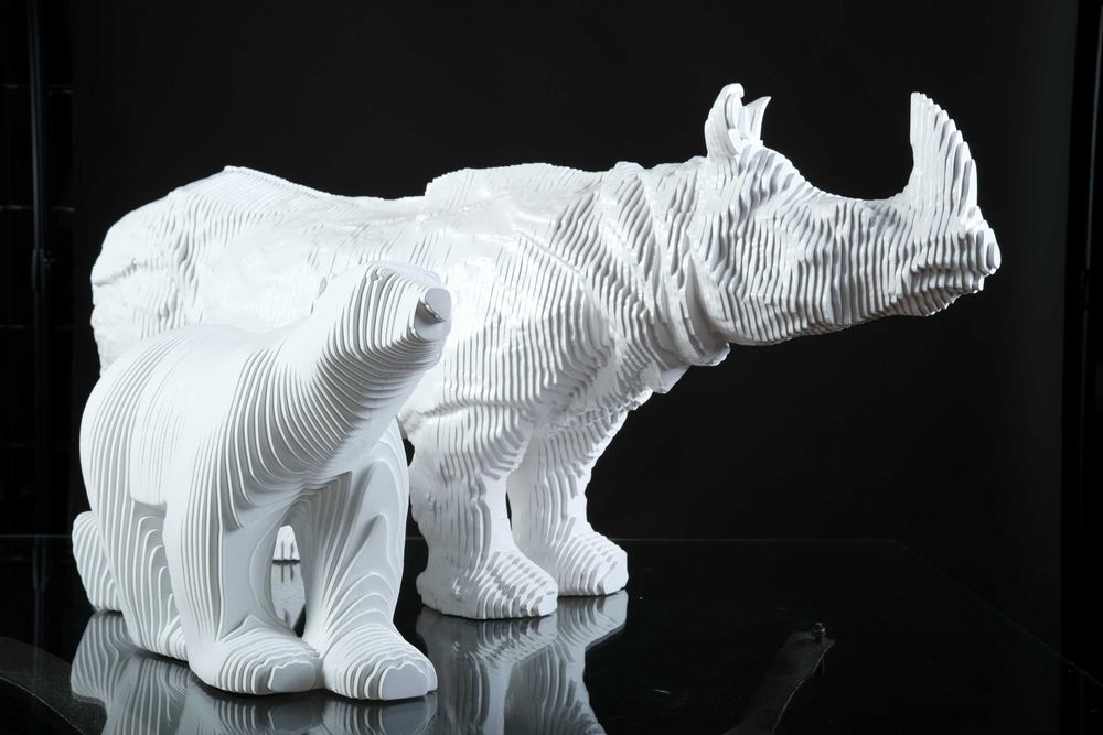 Sculptures, statuettes et miniatures - Sculpture Le Rhinocéros strates - MICHEL AUDIARD
