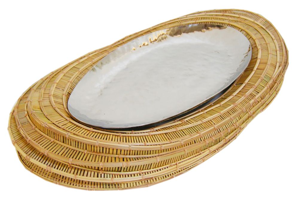 Spa - Bamboo tray with stanless steel plate - KORAKOT