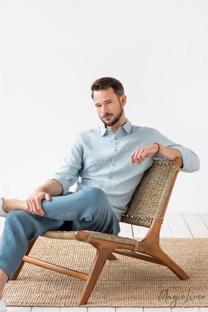 Prêt-à-porter - CHEMISE EN LIN POUR HOMME REINE - MAGICLINEN