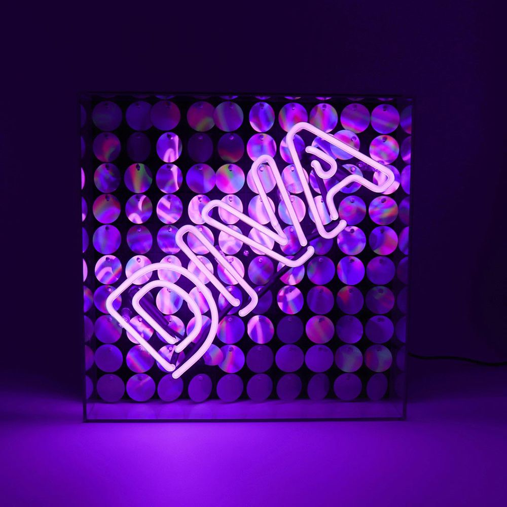 Desk lamps - 'Diva' Acrylic Box Neon Light with Sequins - LOCOMOCEAN
