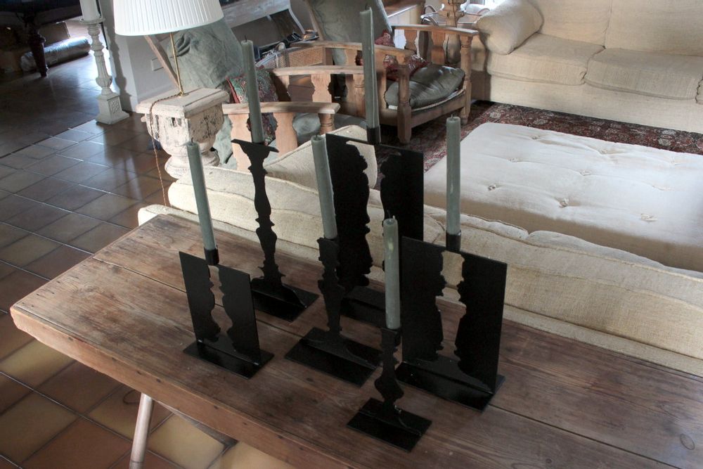 Lampes de table extérieures - Bougeoirs ombre et ajouré. - MERCI LOUIS