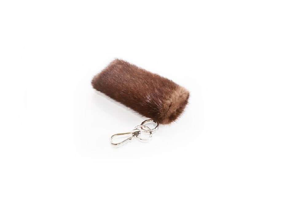 Pièces uniques - sac mobile i-Phone ; vison ; nature ; caramel ; - KATRIN LEUZE -COLLECTION-