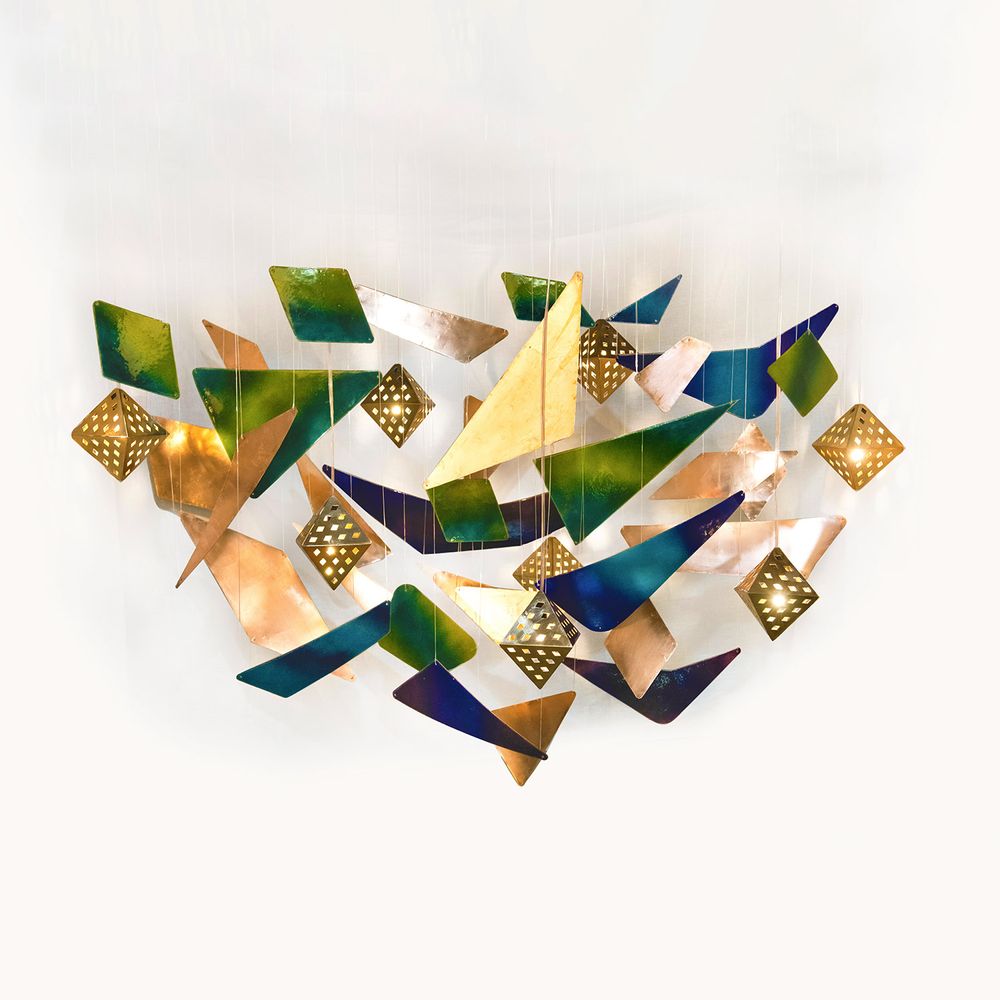 Unique pieces - The Zephyr Chandelier in Enamelled Copper - BAAYA GLOBAL