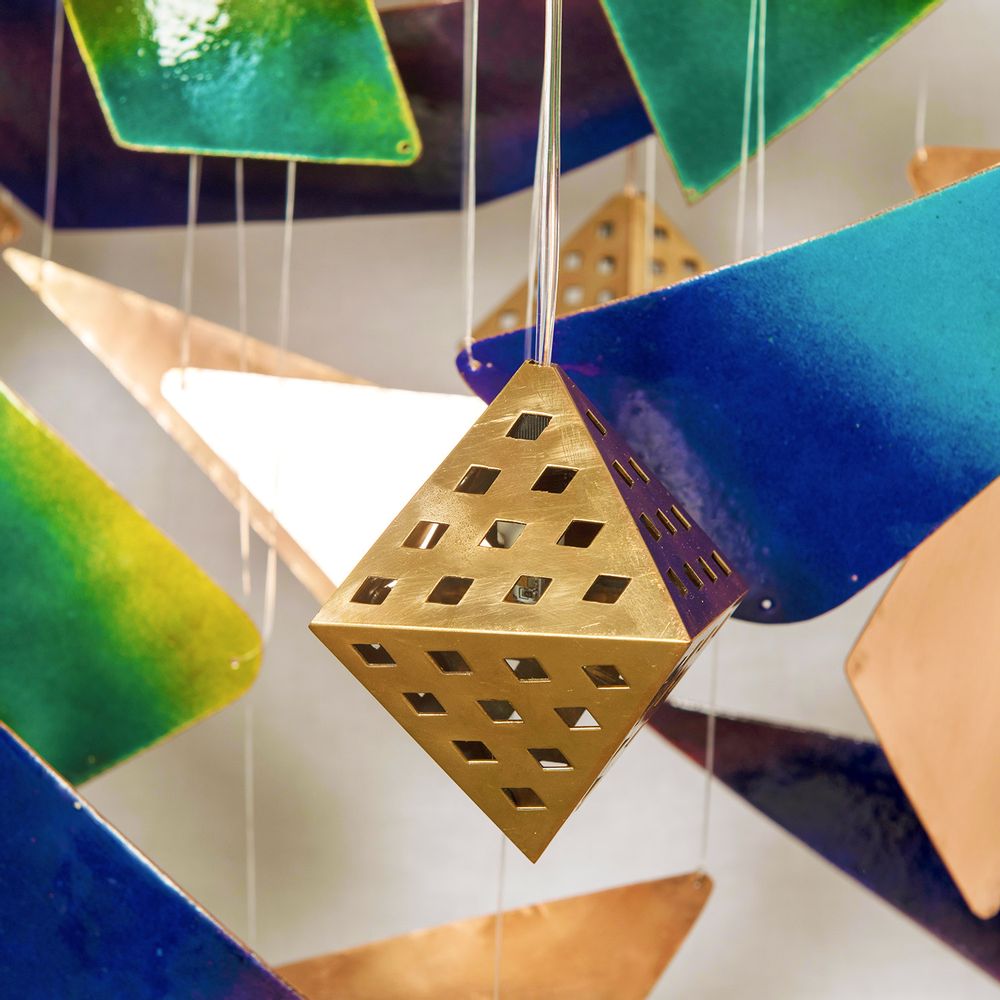 Unique pieces - The Zephyr Chandelier in Enamelled Copper - BAAYA GLOBAL