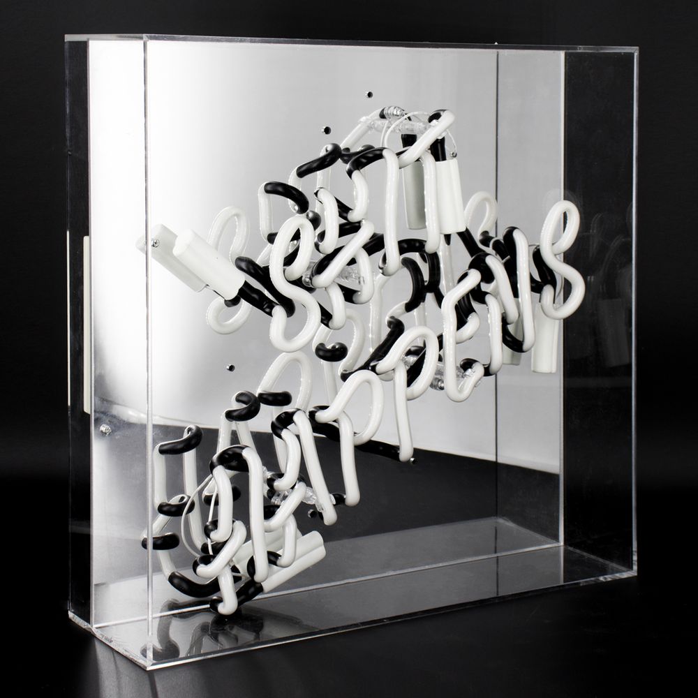 Table lamps - 'Shit Happens' Large Acrylic Box Neon Light - LOCOMOCEAN