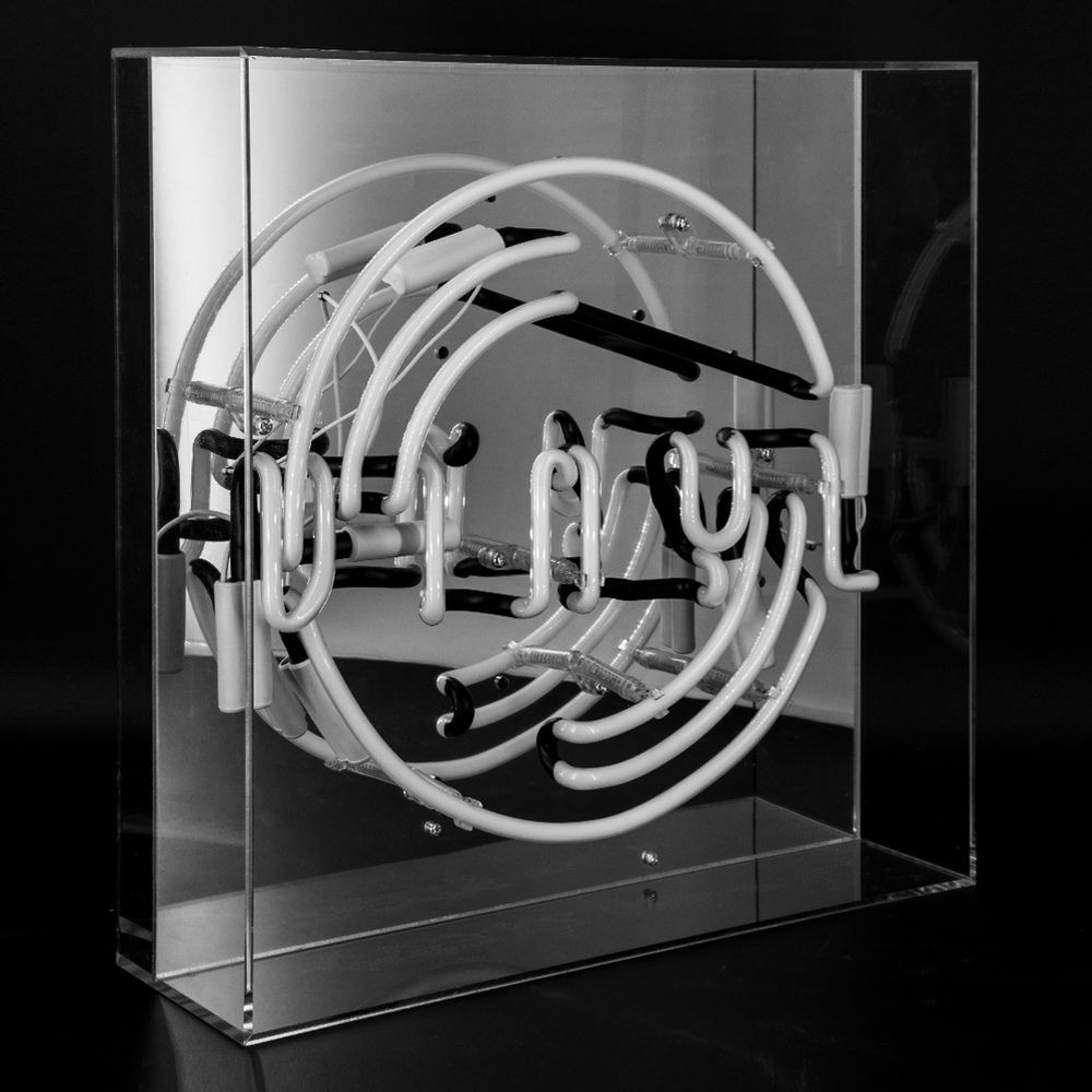 Desk lamps - 'Vinyl' Large Acrylic Box Neon Light - LOCOMOCEAN