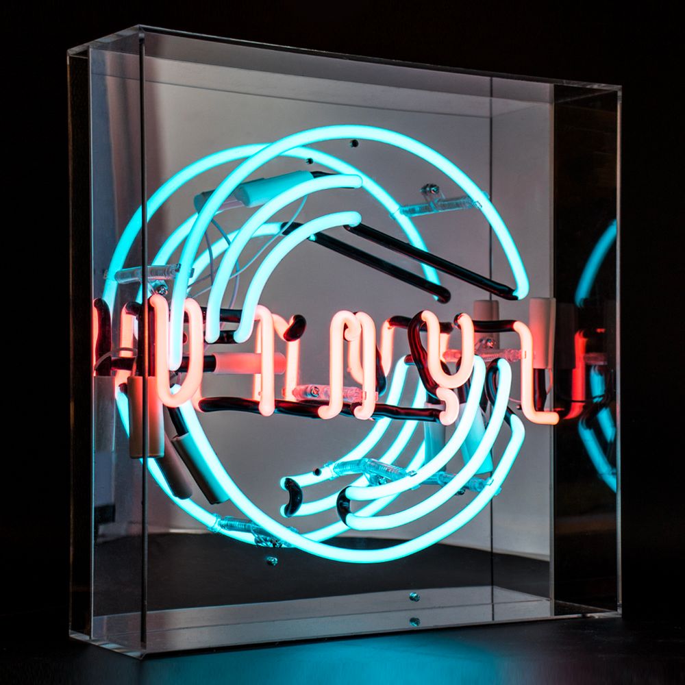 Desk lamps - 'Vinyl' Large Acrylic Box Neon Light - LOCOMOCEAN