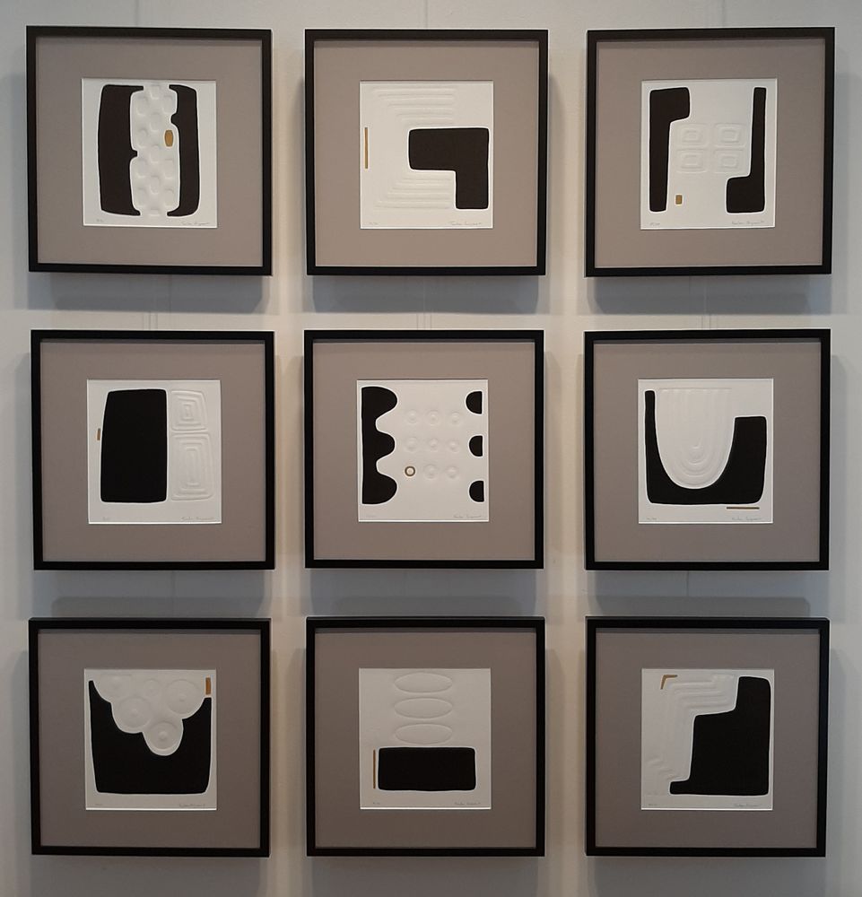 Frames - Engraving and embossing 40 cm x 40 cm black. - FOUCHER-POIGNANT