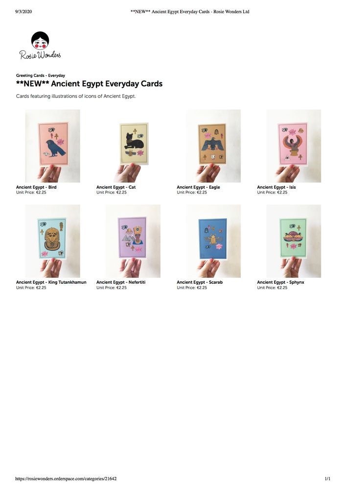 Stationery - New - Egypt Greeting Cards  - ROSIE WONDERS