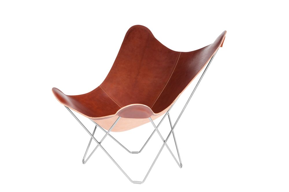 Objets design - Pampa Mariposa (fauteuil cuir) - Structure Chrome - CUERO