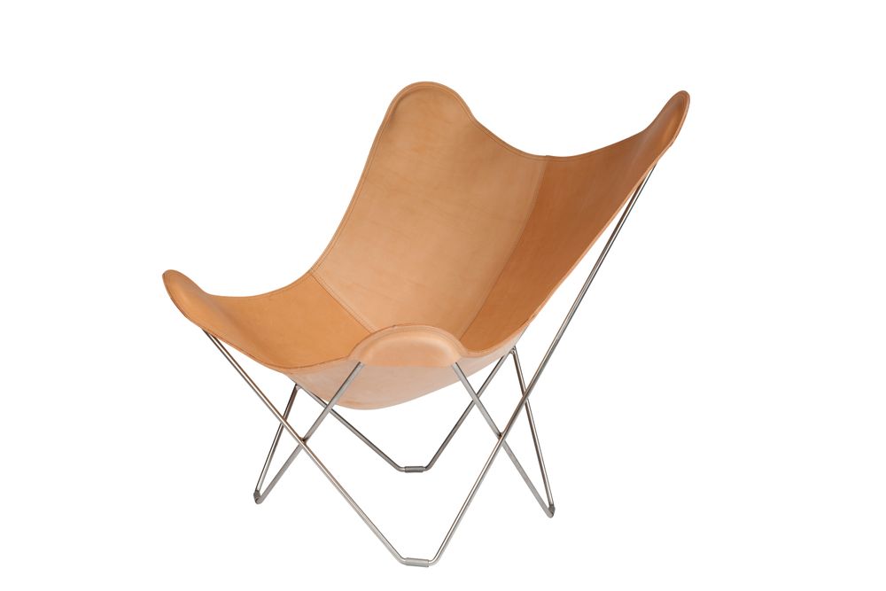 Objets design - Pampa Mariposa (fauteuil cuir) - Structure Chrome - CUERO
