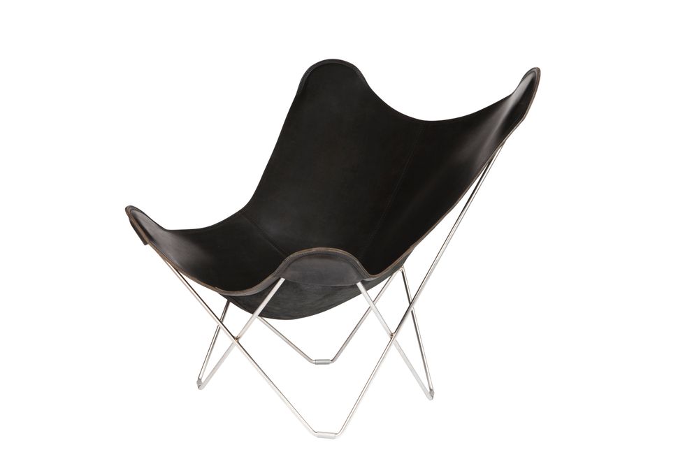 Objets design - Pampa Mariposa (fauteuil cuir) - Structure Chrome - CUERO