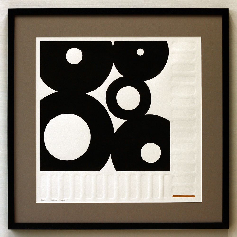 Paintings - Engraving and embossing 65 cm x 65 cm black - FOUCHER-POIGNANT