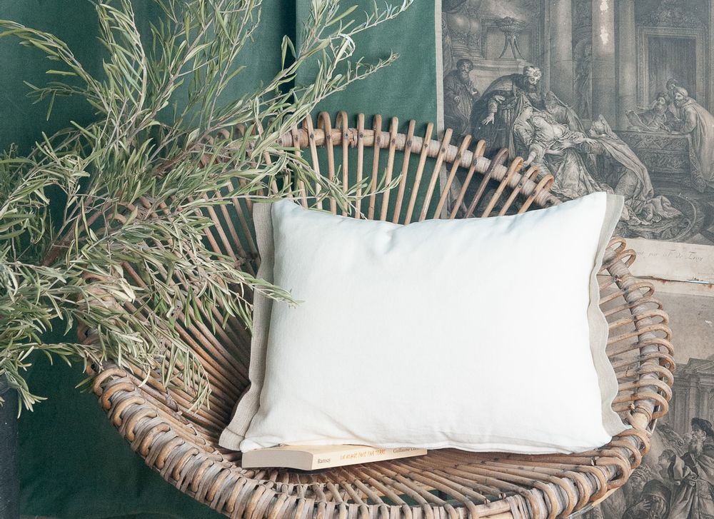 Coussins textile - Coussin Médicis en velours de coton et lin. - EN FIL D'INDIENNE...