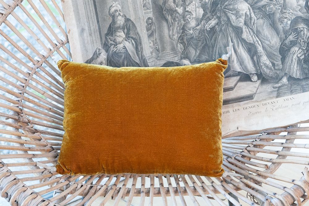 Coussins textile - FORTUNA 2 housses de Coussins en velours de soie et lin 25x35 cm - EN FIL D'INDIENNE...