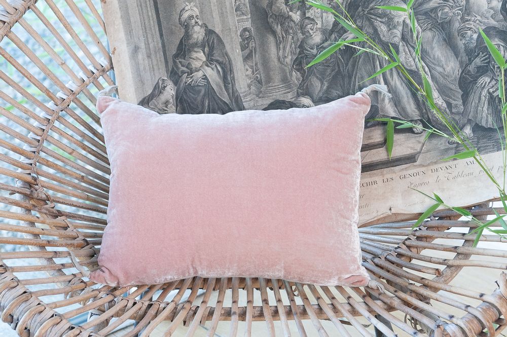 Coussins textile - FORTUNA 2 housses de Coussins en velours de soie et lin 25x35 cm - EN FIL D'INDIENNE...