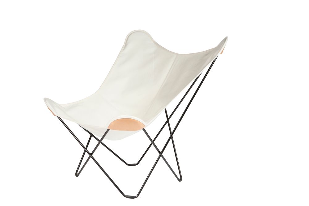 Objets design - Canvas Mariposa en toile (fauteuil en chanvre) - Structure Noire - CUERO