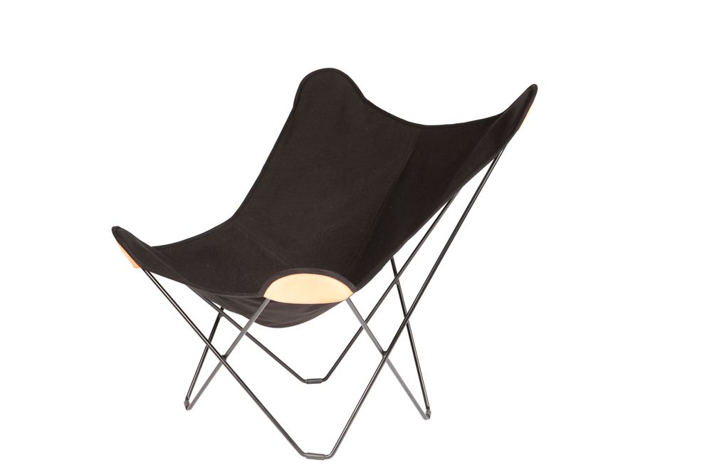 Objets design - Canvas Mariposa en toile (fauteuil en chanvre) - Structure Noire - CUERO