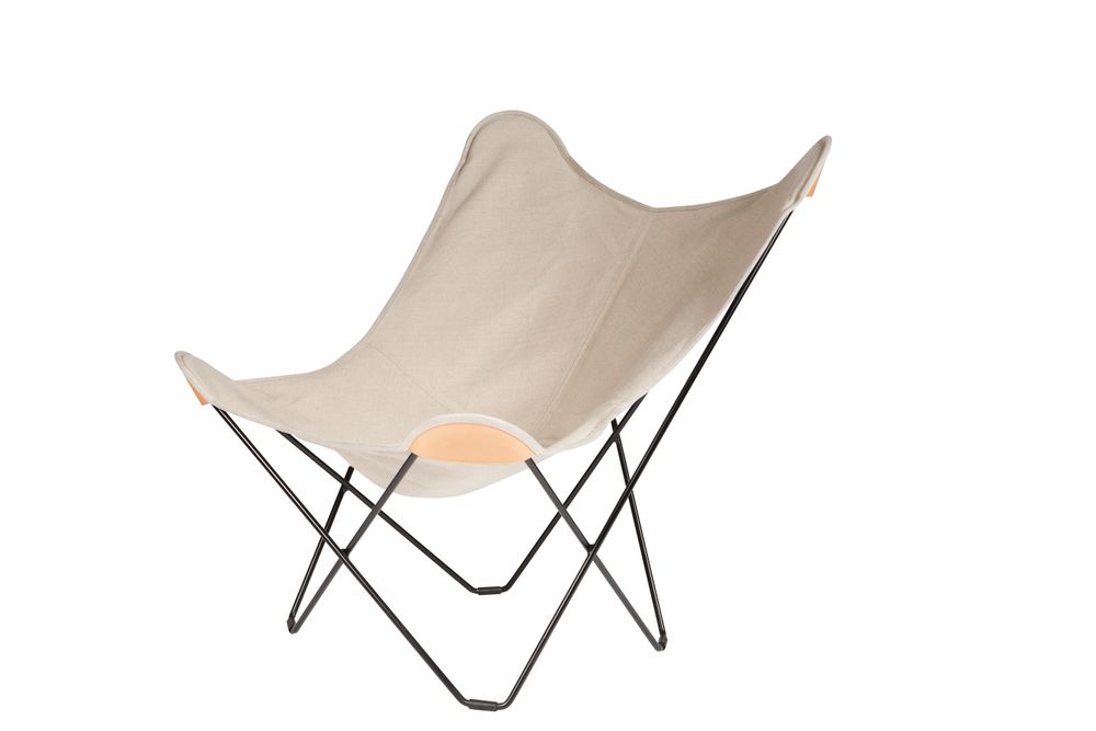 Objets design - Canvas Mariposa en toile (fauteuil en chanvre) - Structure Noire - CUERO