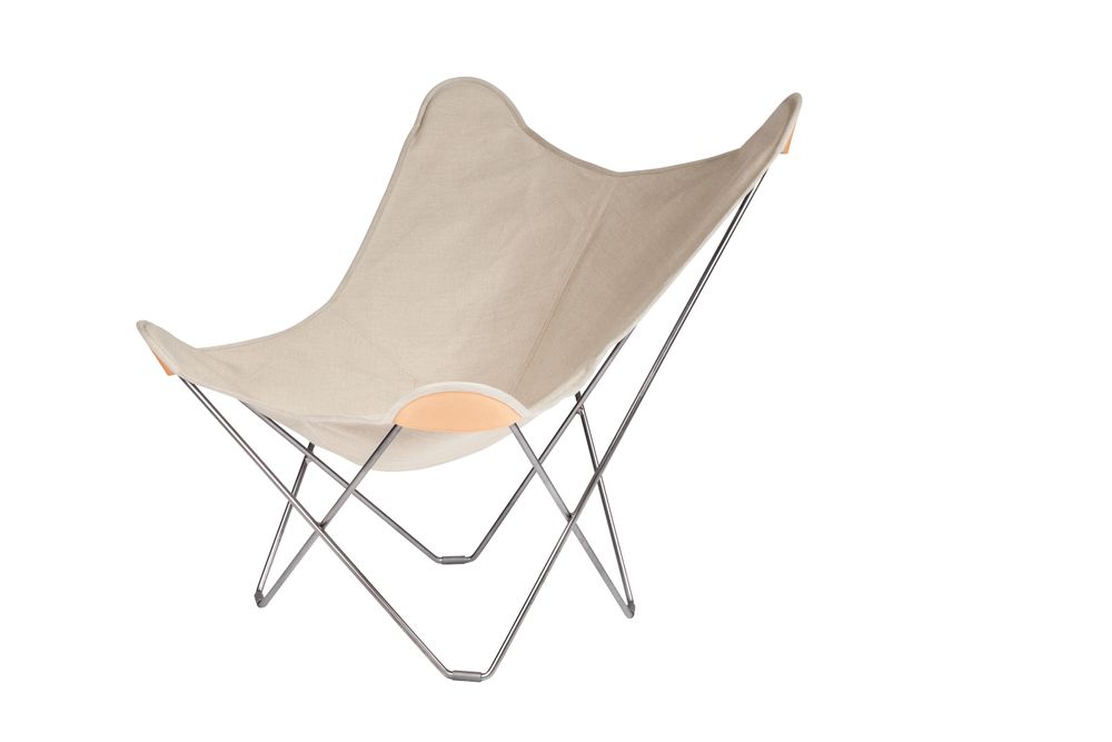 Objets design - Canvas Mariposa en toile (fauteuil en chanvre) - Structure Chrome - CUERO