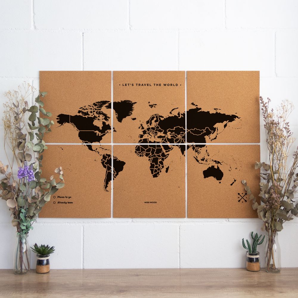 Autres décorations murales - Puzzle Map - Carte du monde de Cork en morceaux - MISS WOOD