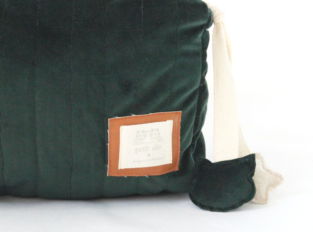 Sacs et cabas - GREEN VELVET TOILETRY BAG - PETIT ALO