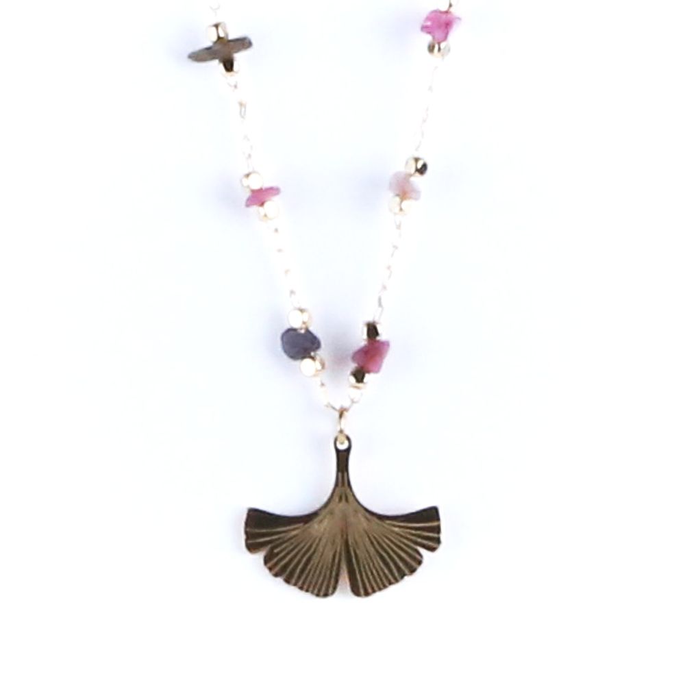 Jewelry - Long necklace Ginkgo Tourmaline - LITCHI