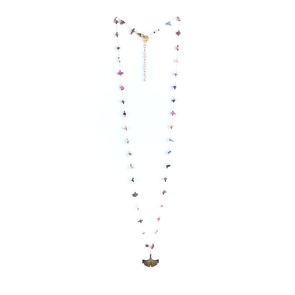 Jewelry - Long necklace Ginkgo Tourmaline - LITCHI