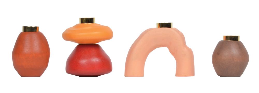 Sculptures, statuettes and miniatures - Terrane Stackable Candle Holders - PANISA OBJECTS