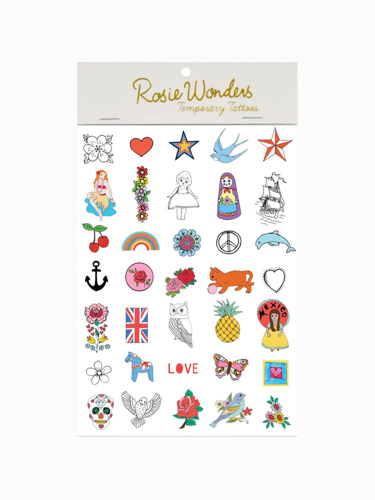 Cadeaux - Tatouages Temporaires - Sur la photo - Tournesol (A6) - ROSIE WONDERS