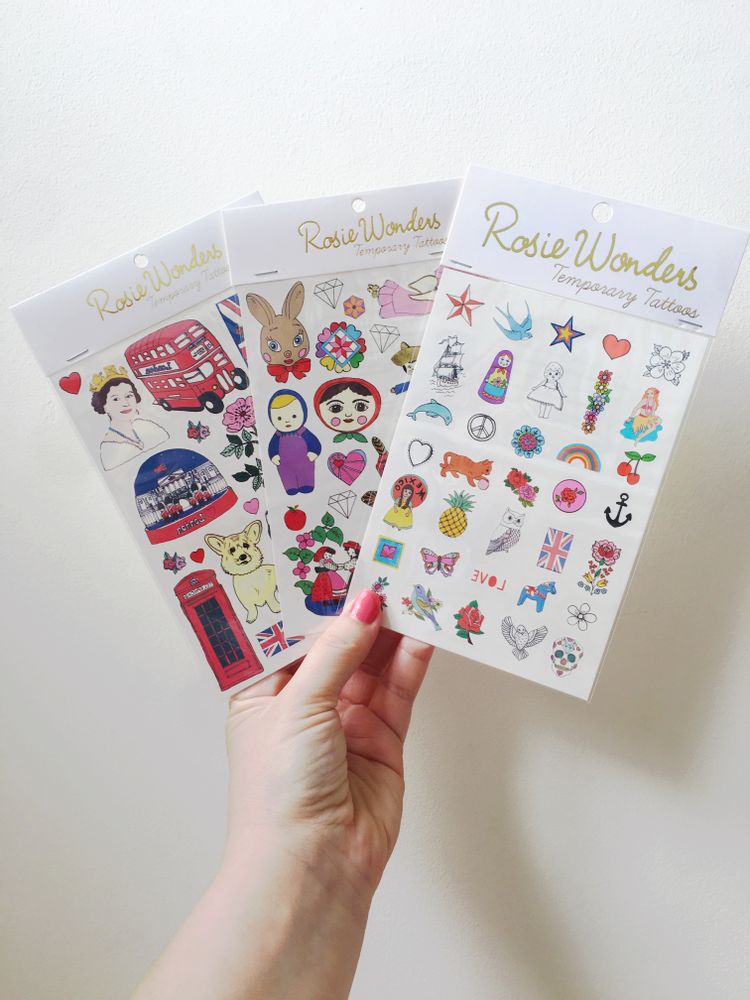 Cadeaux - Tatouages Temporaires - Sur la photo - Tournesol (A6) - ROSIE WONDERS