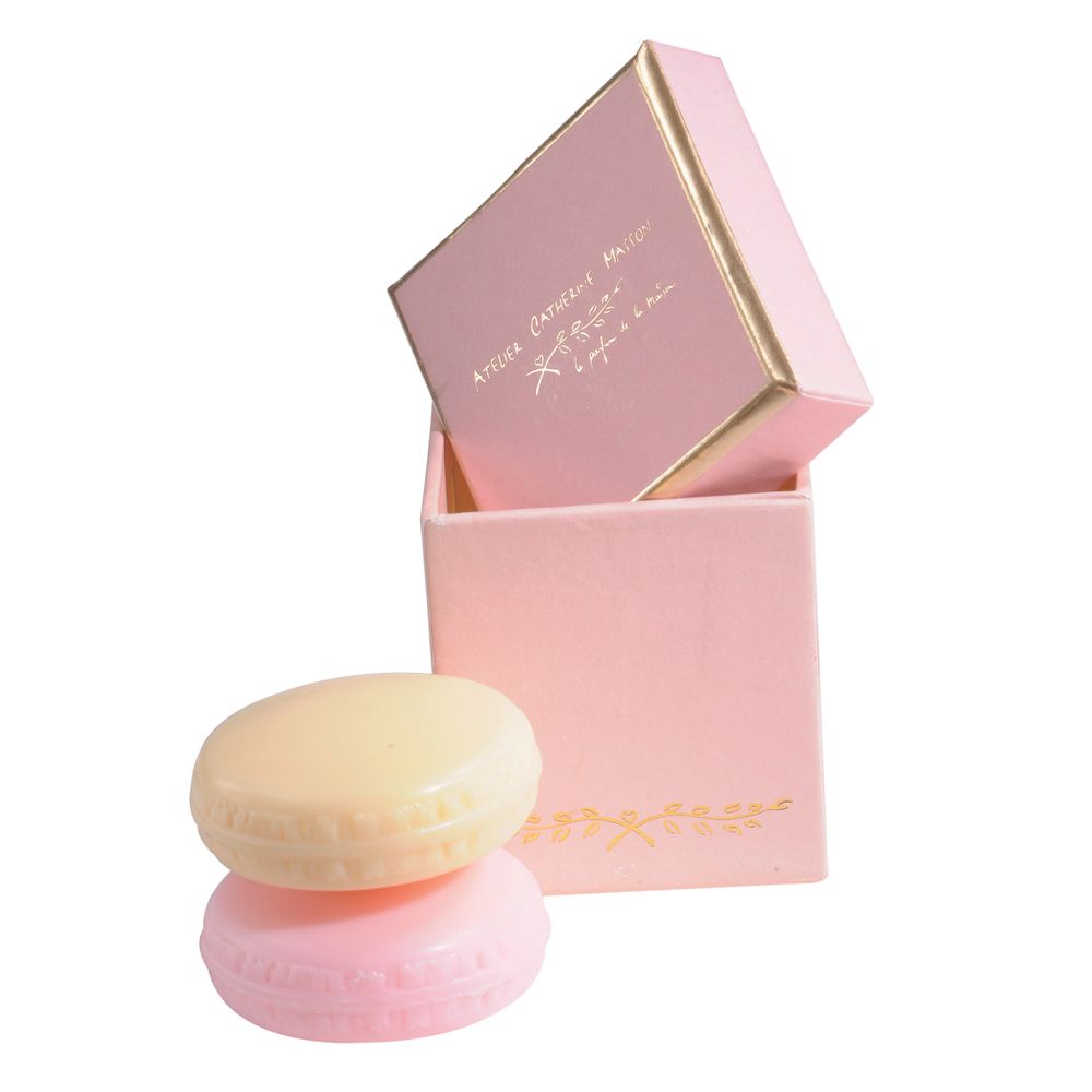 Objets personnalisables - Boite de 2 savons macarons - ATELIER CATHERINE MASSON