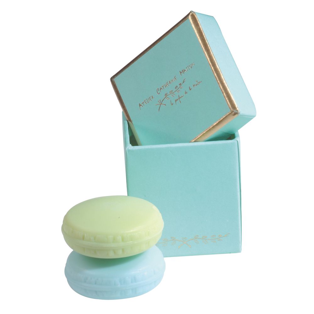 Objets personnalisables - Boite de 2 savons macarons - ATELIER CATHERINE MASSON