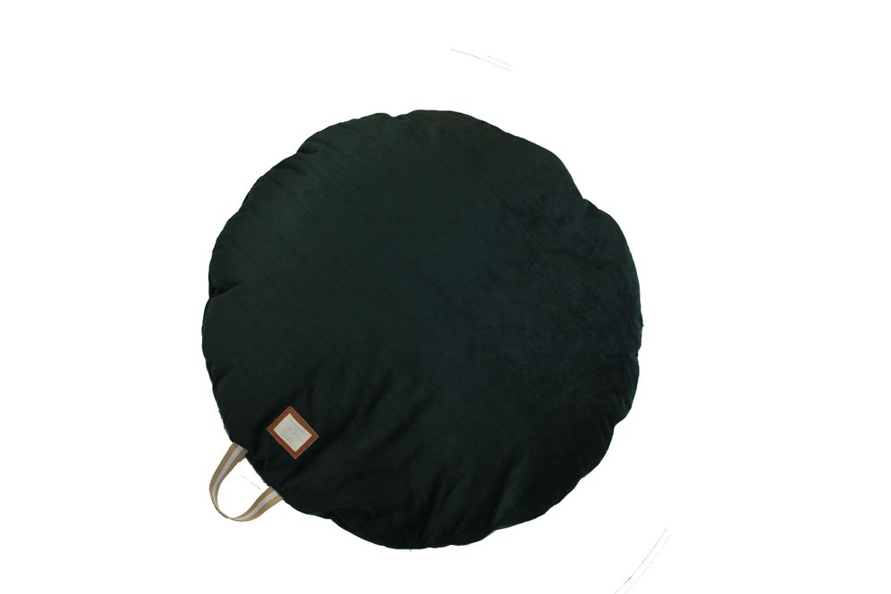 Rugs - CIRCULAR FLOOR CUSHION VELVET GREEN - PETIT ALO