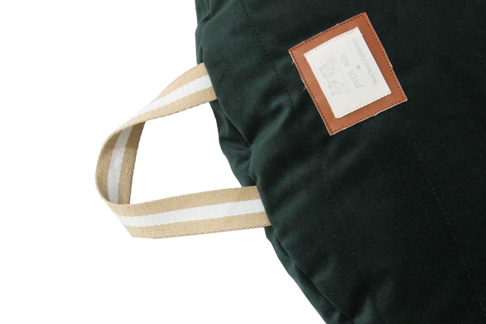 Rugs - CIRCULAR FLOOR CUSHION VELVET GREEN - PETIT ALO