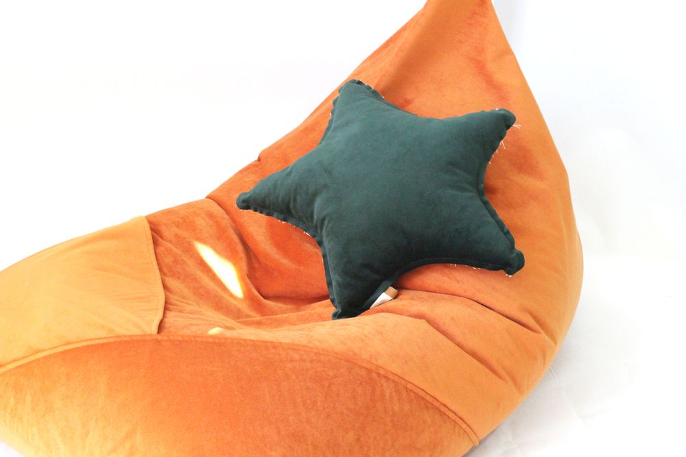 Coussins textile - COUSSIN DE SOL EN VELOURS ORANGE - PETIT ALO