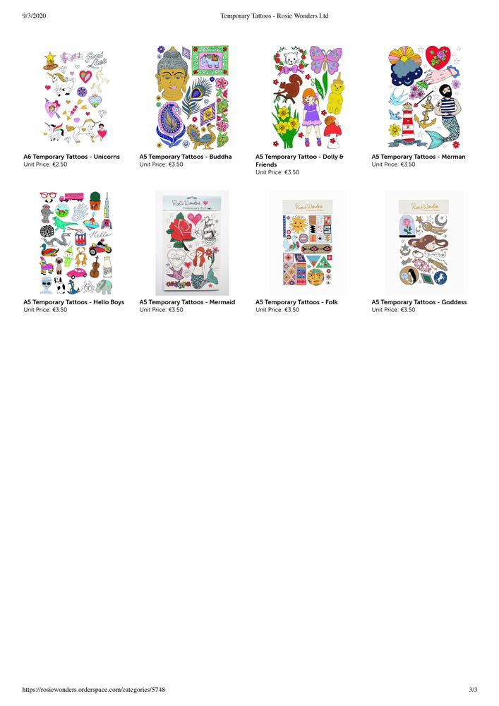 Cadeaux - Tatouages Temporaires - Sur la photo - Tournesol (A6) - ROSIE WONDERS