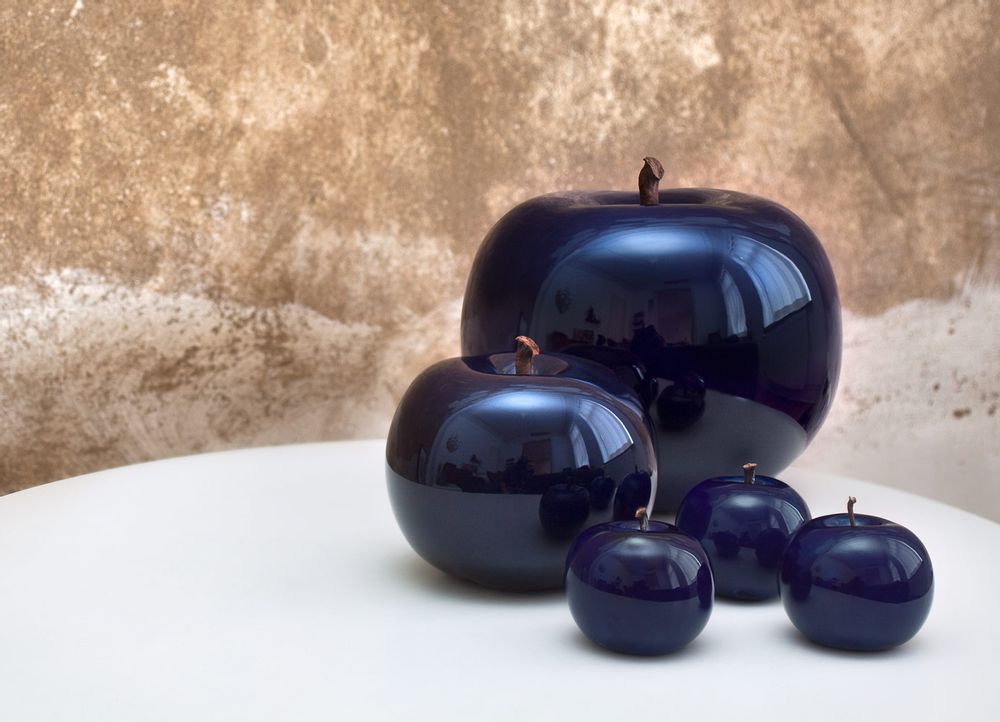 Céramique - brillante sculpture de pommes en céramique émaillée - BULL & STEIN