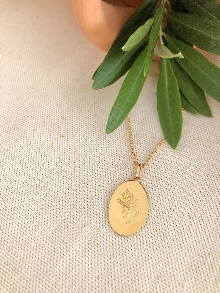 Bijoux - Collier médaillon lavande - JOUR DE MISTRAL