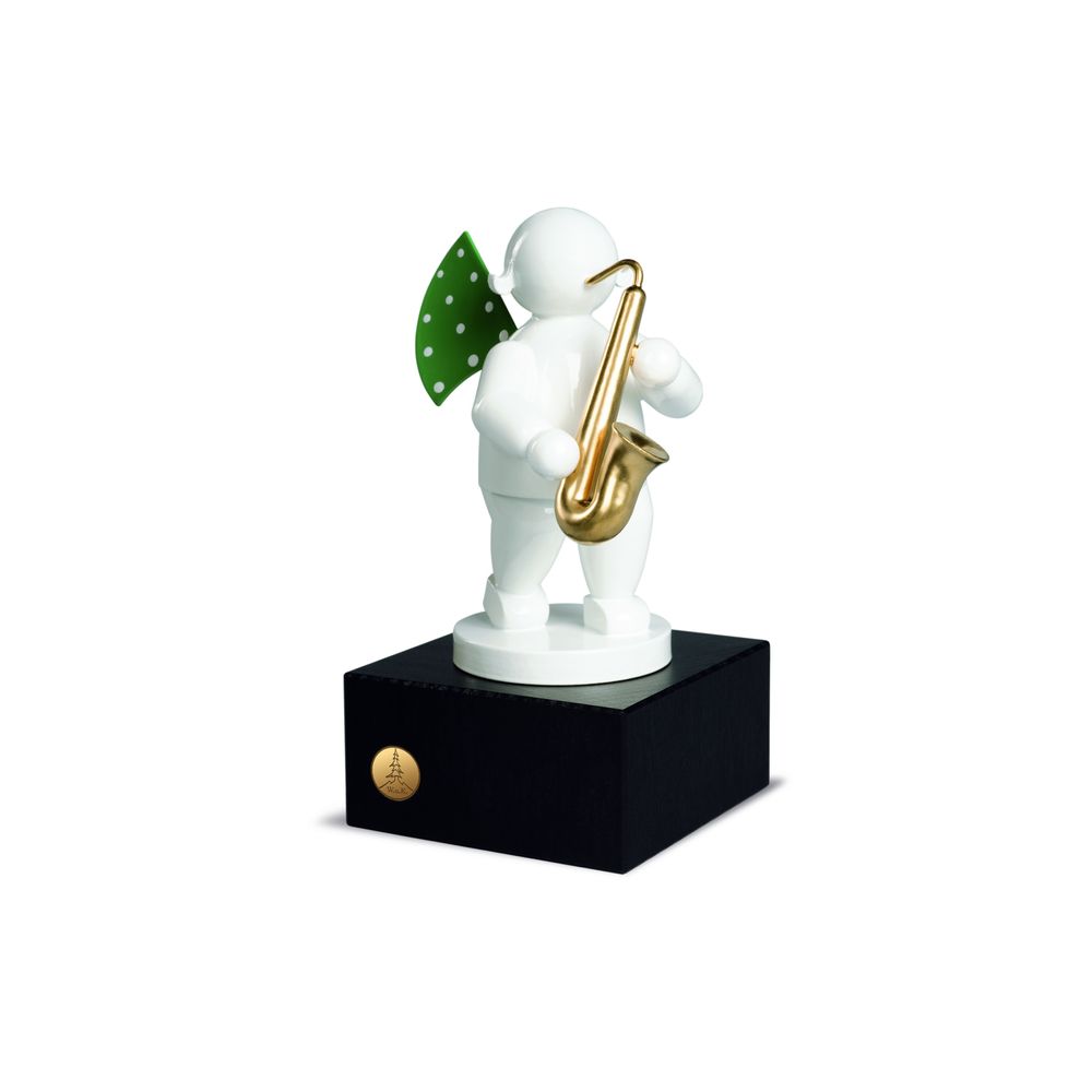 Decorative objects - Angel with Saxophone, on Small Pedestal - WENDT & KUEHN