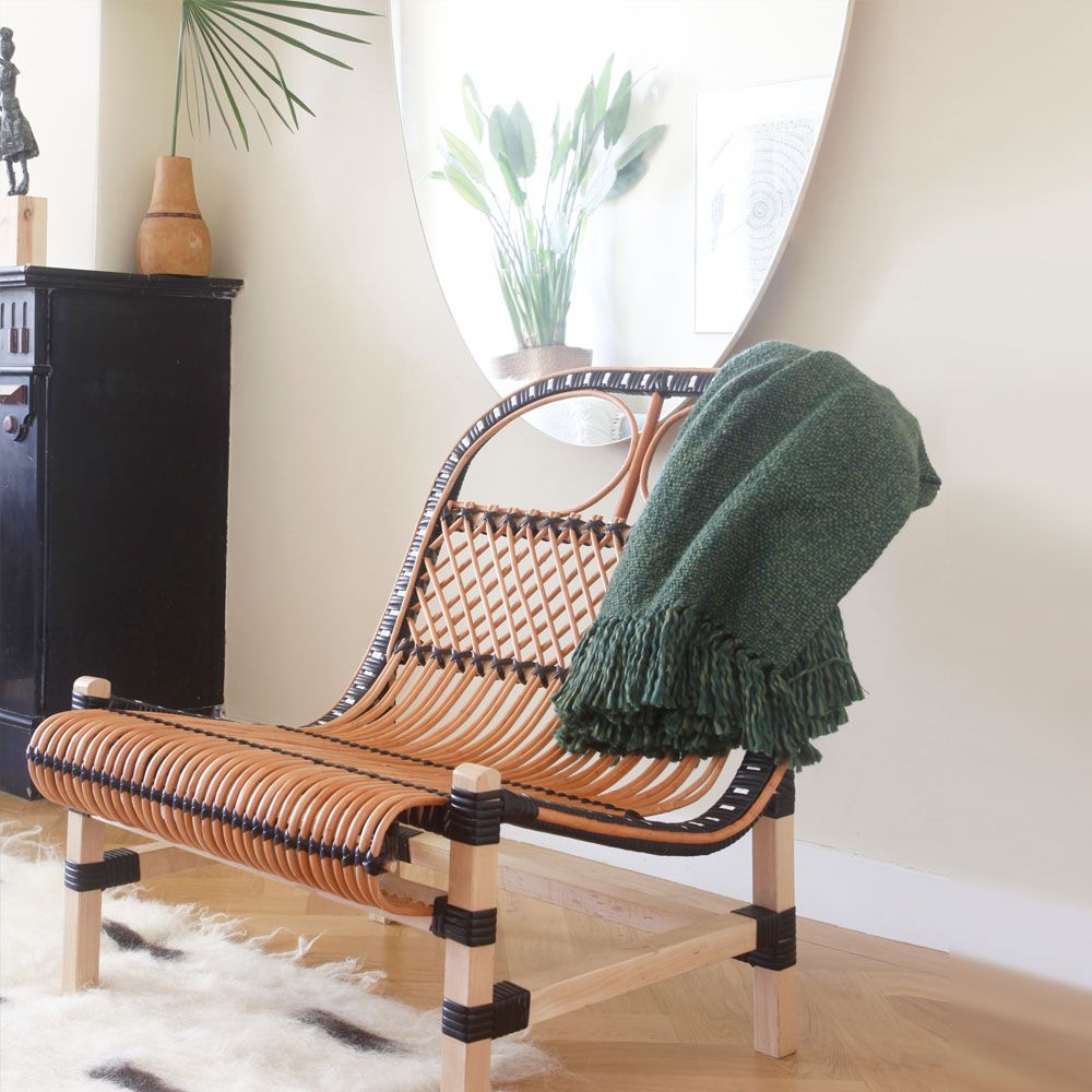 Chairs - Leather butterfly chair, rattan lounge chair - MALAGOON