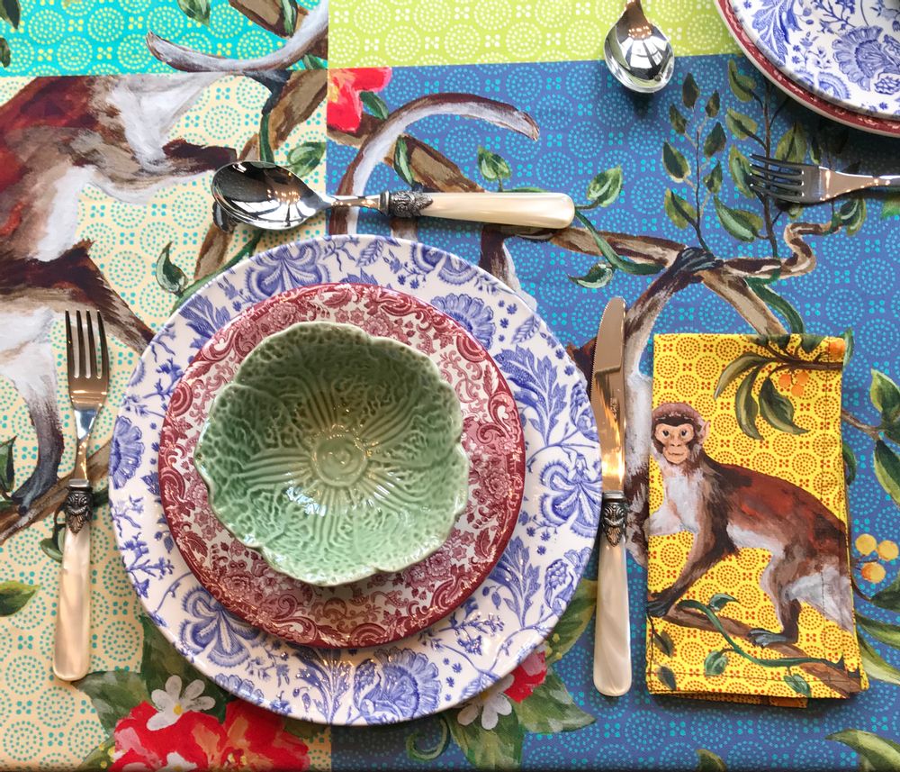 Table linen - Monkey Tablecloths, Napkins and Tea towels - ZOOH