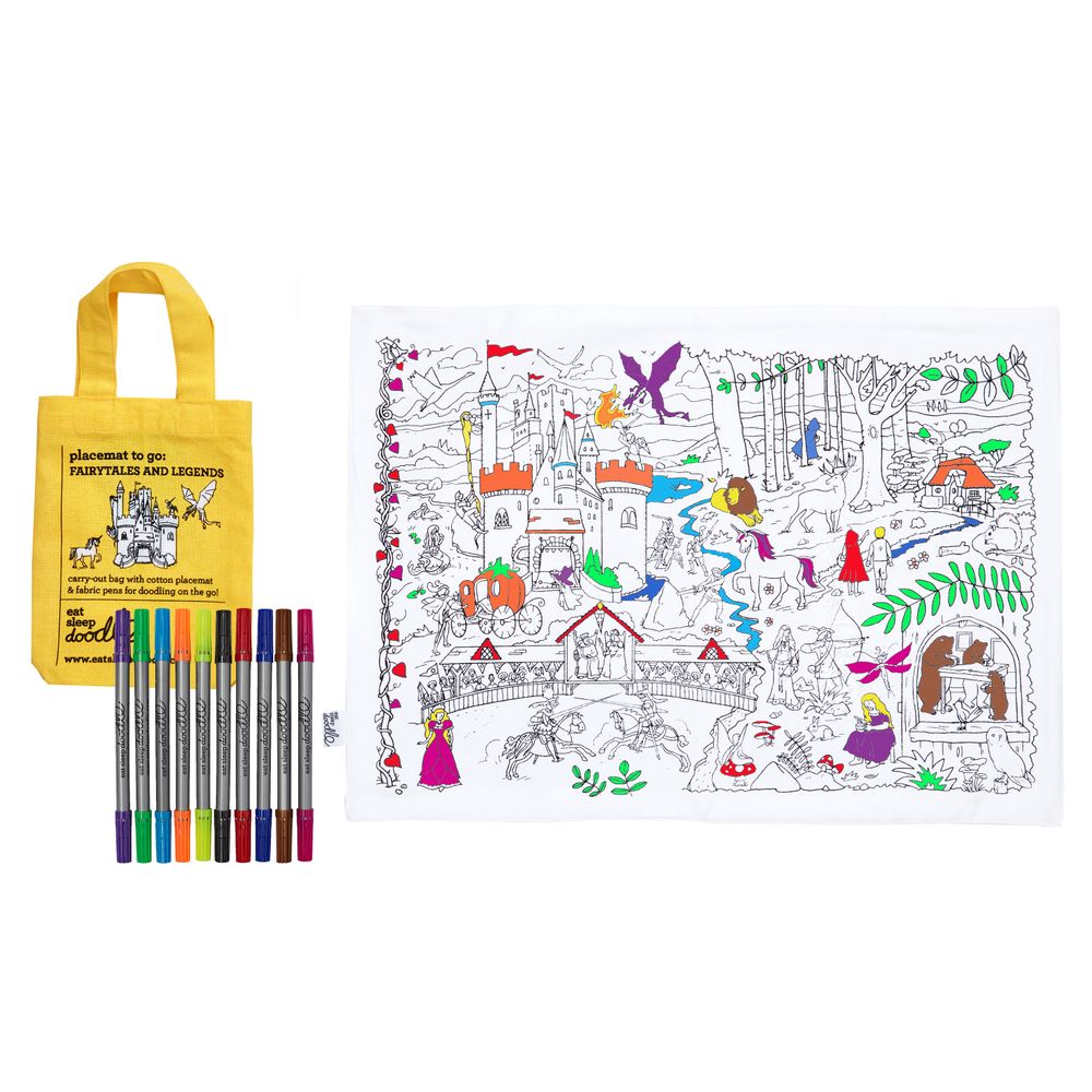 Sets de table - Set de table à colorier contes de fées et légendes - EATSLEEPDOODLE