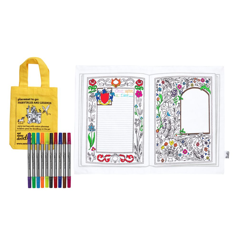 Sets de table - Set de table à colorier contes de fées et légendes - EATSLEEPDOODLE