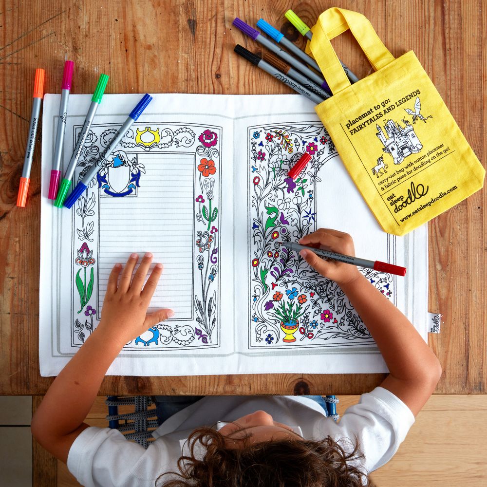 Sets de table - Set de table à colorier contes de fées et légendes - EATSLEEPDOODLE