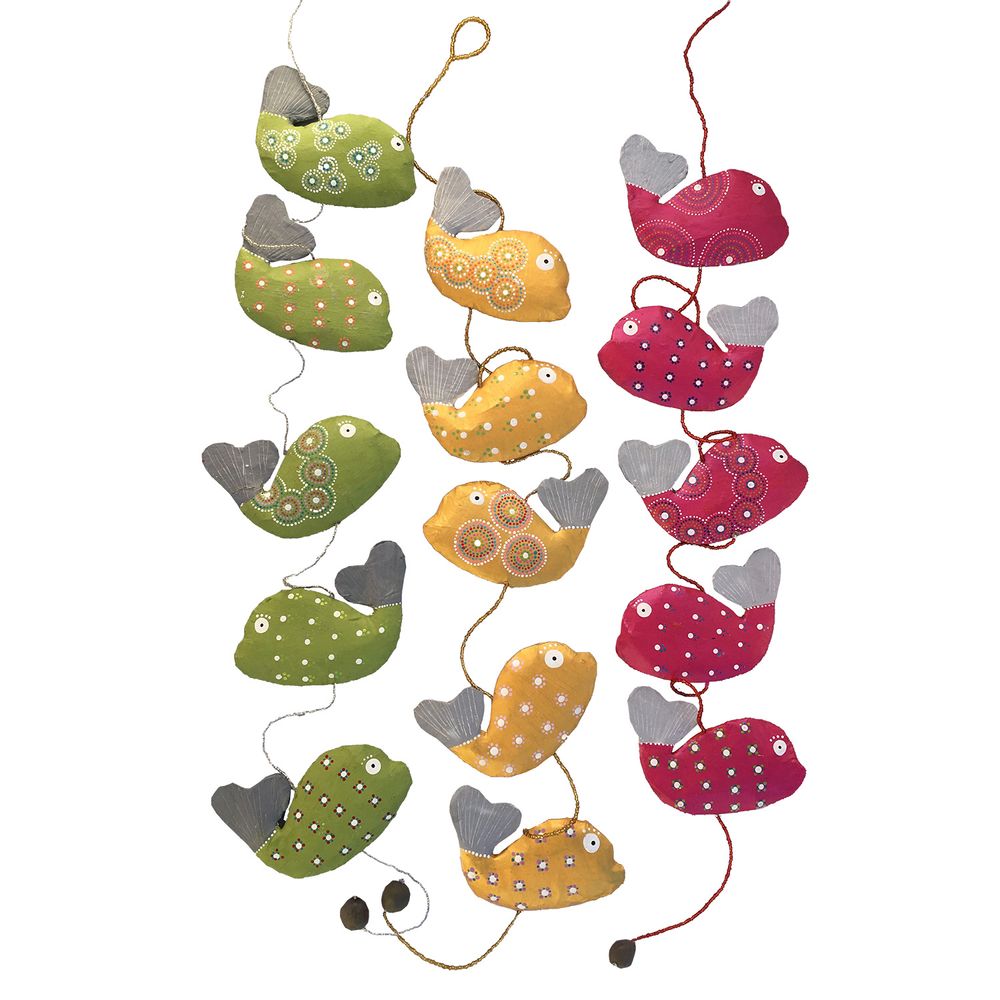 Other wall decoration - SARDINE MOBILES MADE OF RECYCLED NEWSPAPER - PASSERAILES