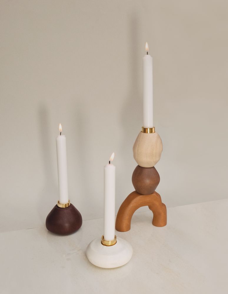 Sculptures, statuettes and miniatures - Terrane Stackable Candle Holders - PANISA OBJECTS