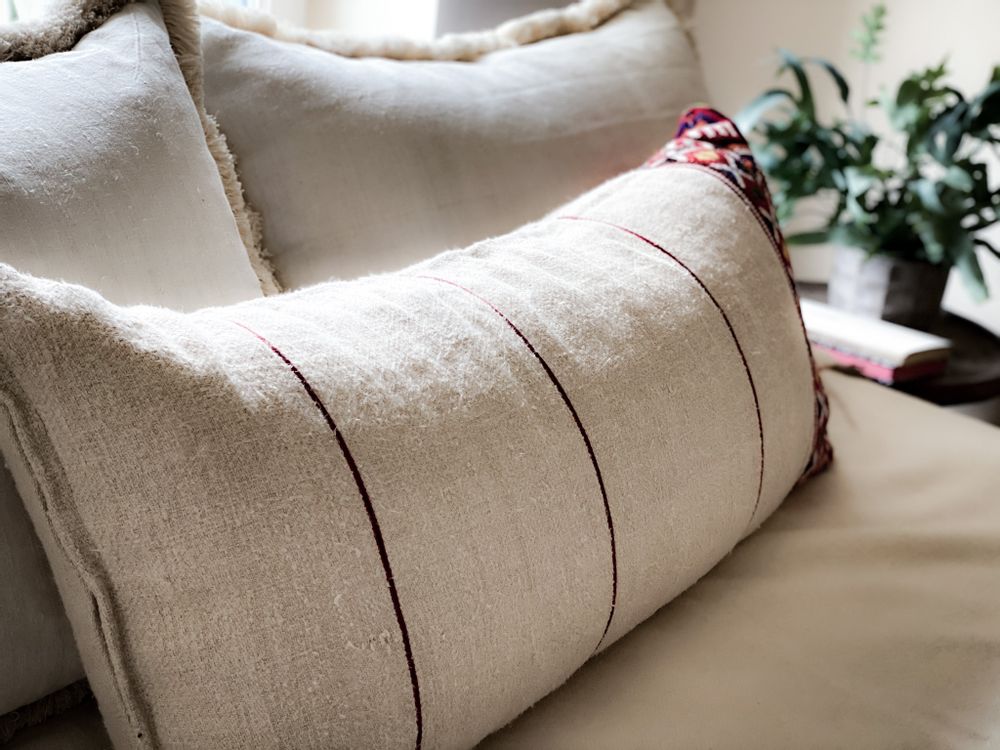 Couettes et oreillers - Oreiller : chanvre hongrois antique tissé à la main - LINEAGE BOTANICA - THE ART OF WELLBEING